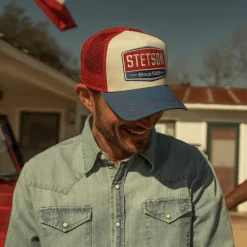 Outlet Stetson Gasoline Trucker Cap Caribbean Blue