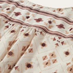 Best Stetson Gaucho Print Herringbone Blouse White