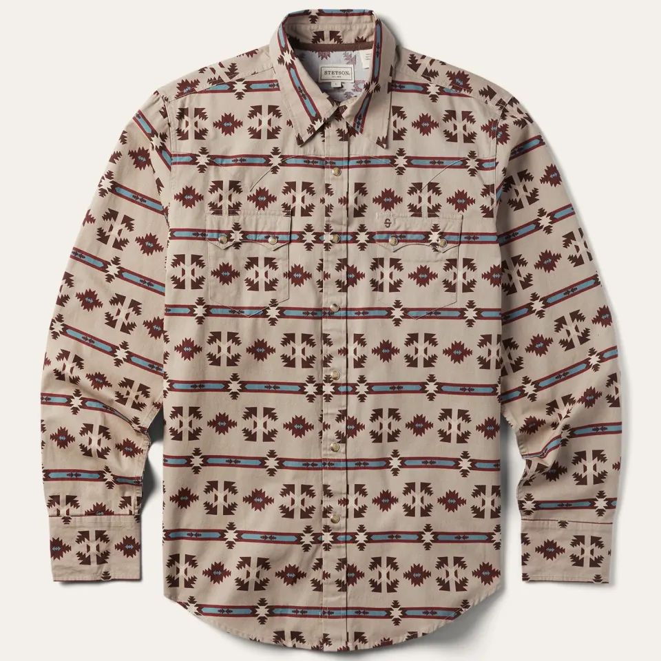 Discount Stetson Gaucho Stripe Shirt Brown