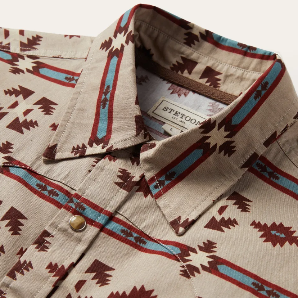 Discount Stetson Gaucho Stripe Shirt Brown