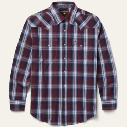 Online Stetson Good Luck Plaid Western Shirt Wine