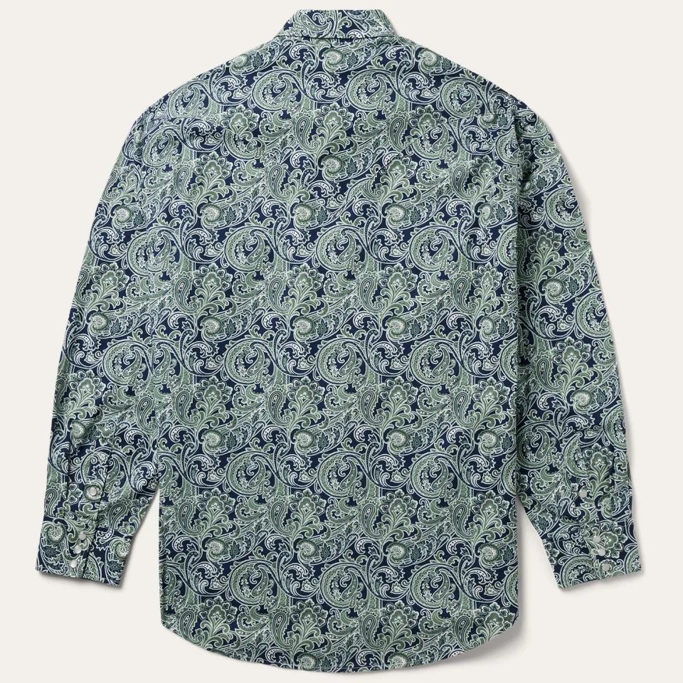 Online Stetson Greenspring Paisley Print Western Shirt Blue