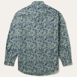 Discount Stetson Greenspring Paisley Print Western Shirt Blue