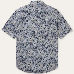 Online Stetson Greenspring Paisley Short Sleeve Western Shirt Blue