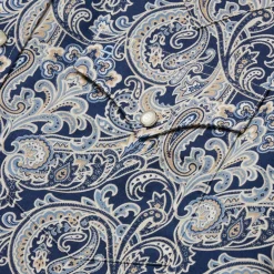 Sale Stetson Greenspring Paisley Short Sleeve Western Shirt Blue