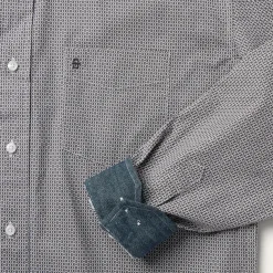Clearance Stetson Geo Print Button Front Shirt Grey