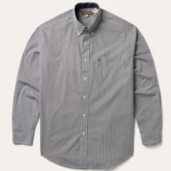 Clearance Stetson Geo Print Button Front Shirt Grey