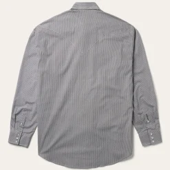 Hot Stetson Geo Print Western Shirt Grey
