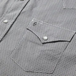 Hot Stetson Geo Print Western Shirt Grey