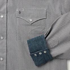 Hot Stetson Geo Print Western Shirt Grey