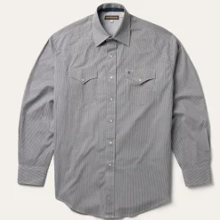 Sale Stetson Geo Print Western Shirt Grey