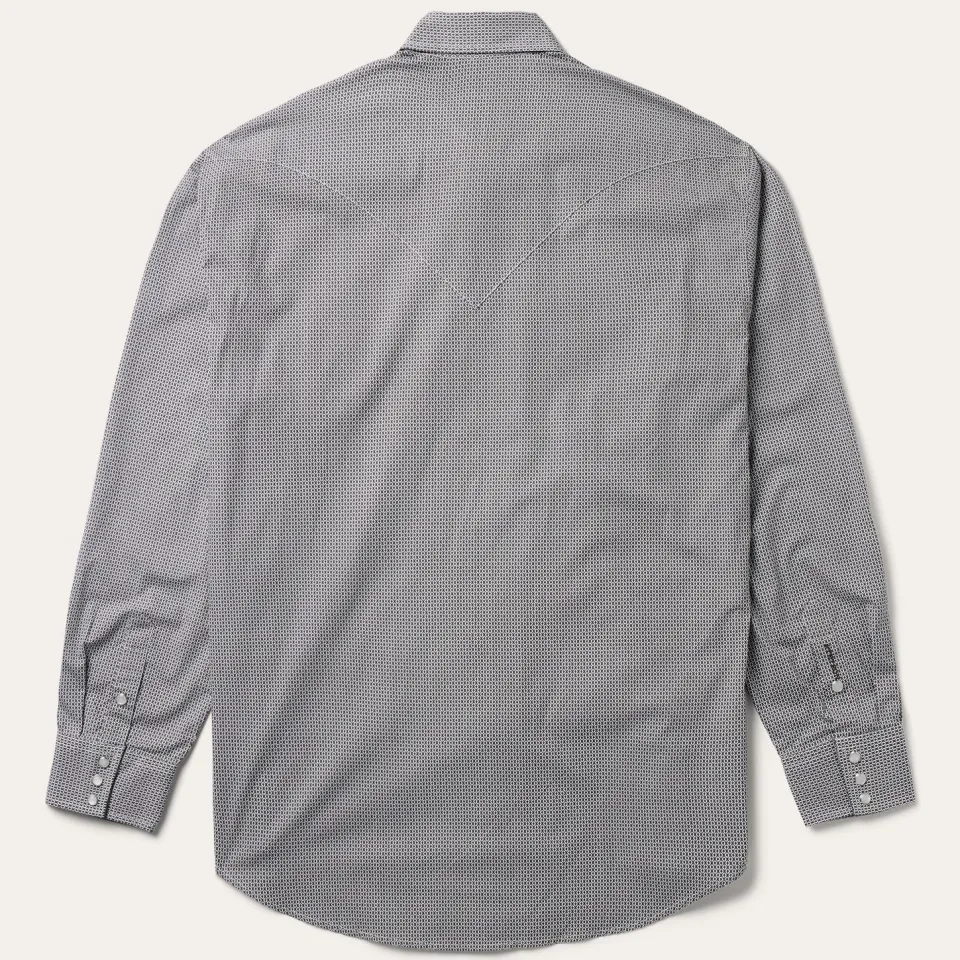 Sale Stetson Geo Print Western Shirt Grey