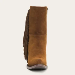 Online Stetson Halle Suede Fringe Side Zip Boot Brown