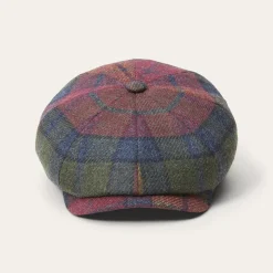 Clearance Stetson Hatteras Virgin Wool Wine/Green/Blue Check