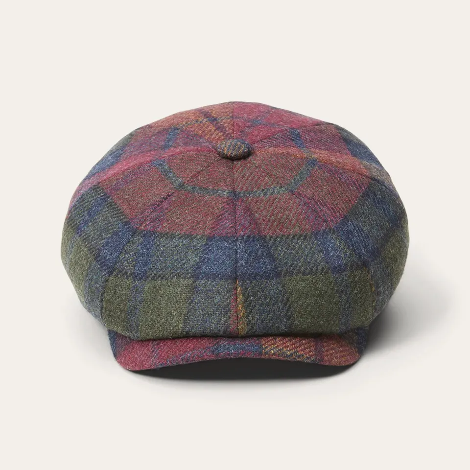 Clearance Stetson Hatteras Virgin Wool Wine/Green/Blue Check