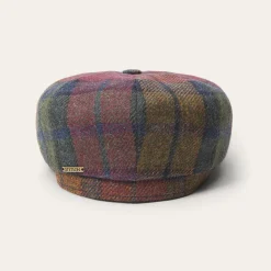 Clearance Stetson Hatteras Virgin Wool Wine/Green/Blue Check