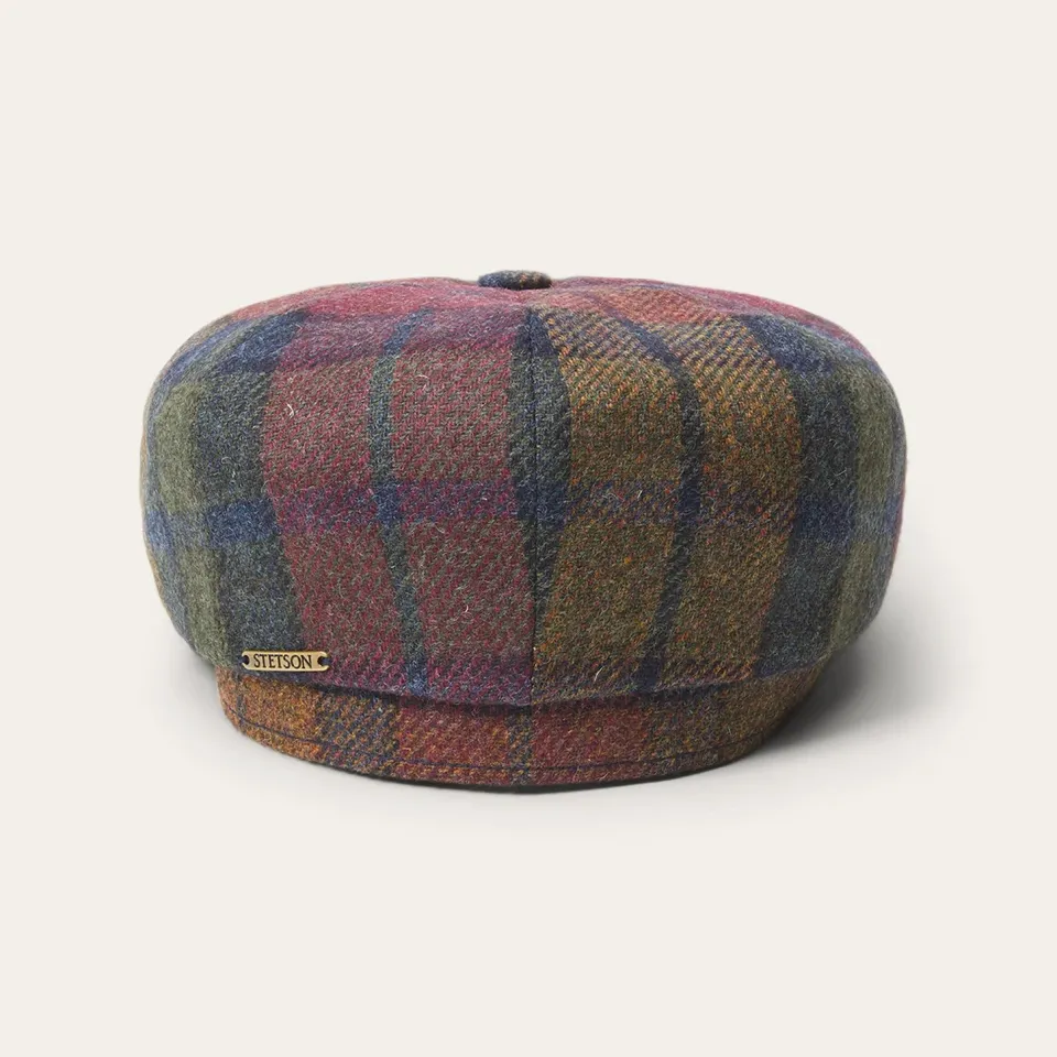Clearance Stetson Hatteras Virgin Wool Wine/Green/Blue Check