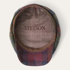 Clearance Stetson Hatteras Virgin Wool Wine/Green/Blue Check