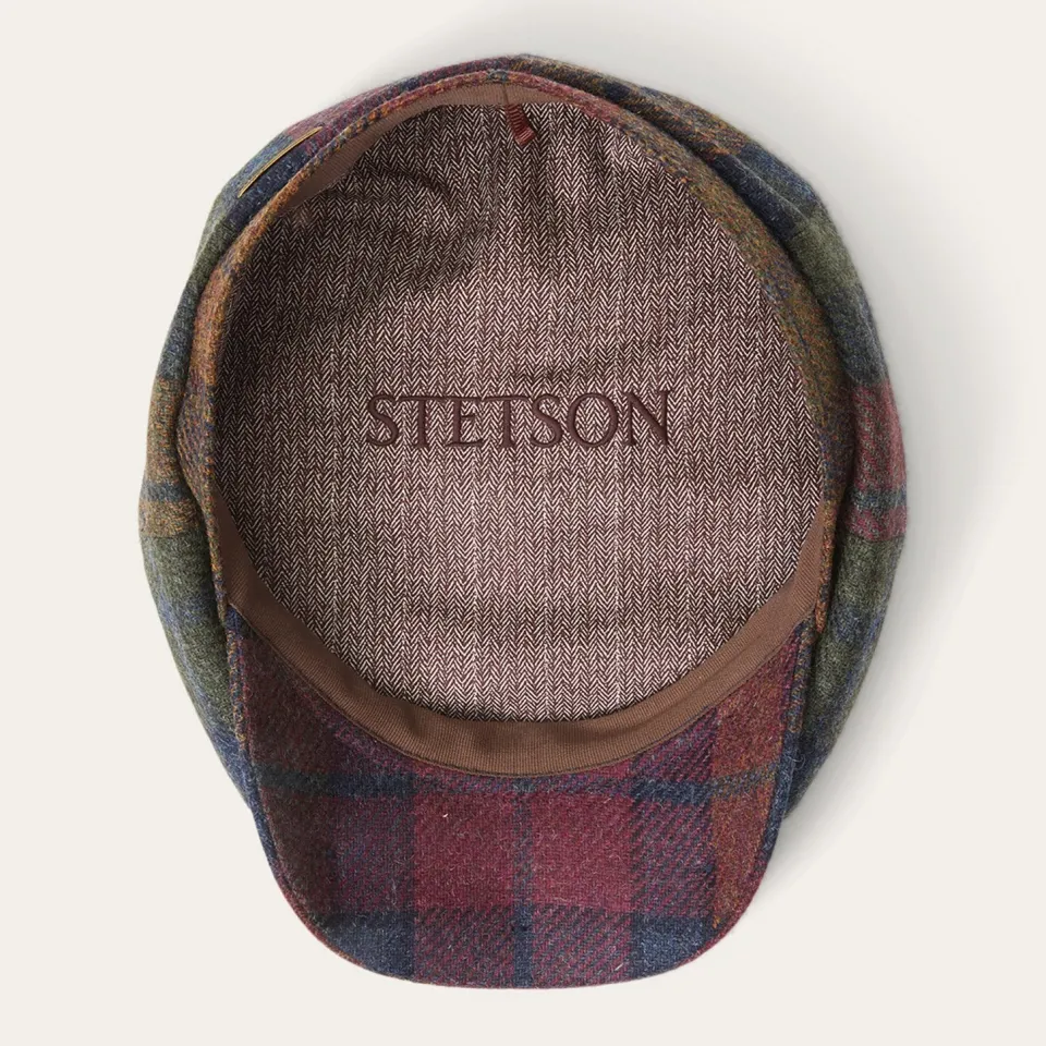 Clearance Stetson Hatteras Virgin Wool Wine/Green/Blue Check