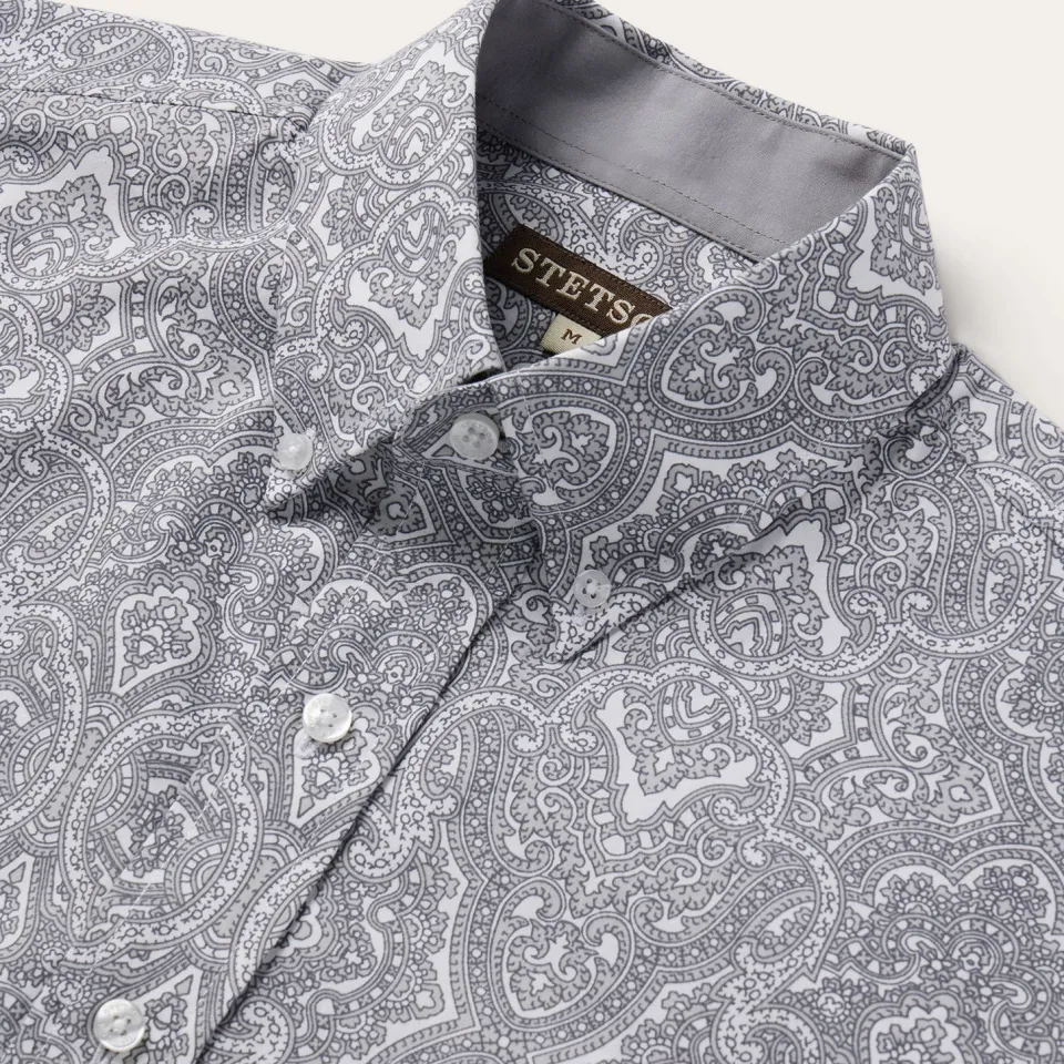 Stetson Highland Paisley Button-Front Shirt Grey