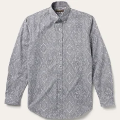 Hot Stetson Highland Paisley Button-Front Shirt Grey