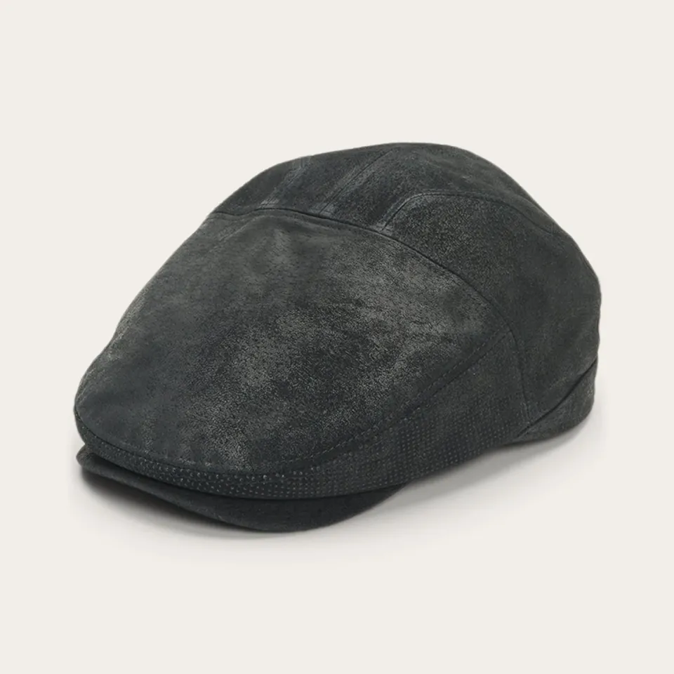 Outlet Stetson Hood Weathered Leather Ivy Cap Black