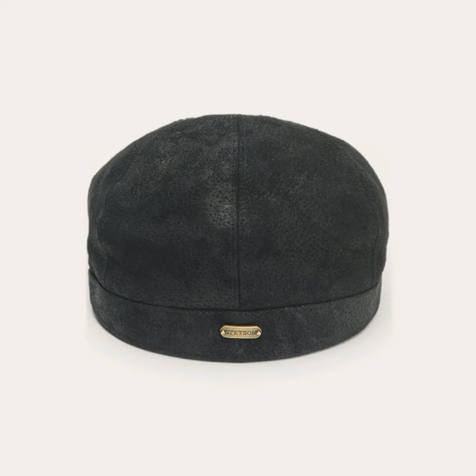 Outlet Stetson Hood Weathered Leather Ivy Cap Black
