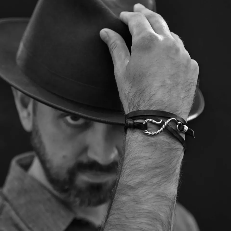 Stetson Hook Leather Bracelet Brown Leather