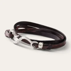 Stetson Hook Leather Bracelet Brown Leather