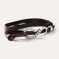 Stetson Hook Leather Bracelet Brown Leather