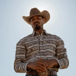 Discount Stetson Horizontal Aztec Print Western Shirt Brown
