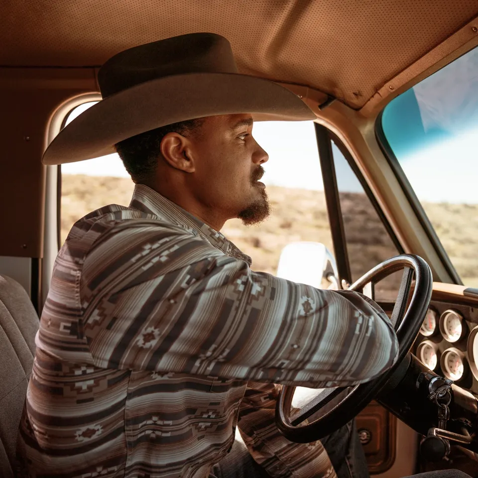 Discount Stetson Horizontal Aztec Print Western Shirt Brown