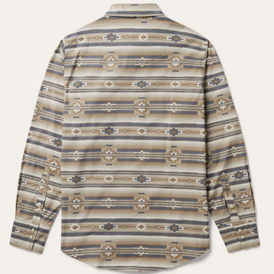 Discount Stetson Horizontal Aztec Print Western Shirt Brown