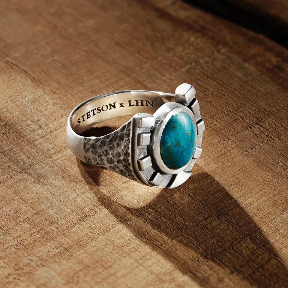 Hot Stetson Horseshoe Ring with Turquoise