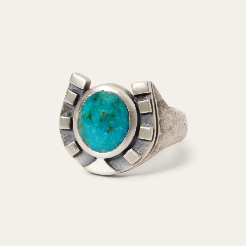 Hot Stetson Horseshoe Ring with Turquoise