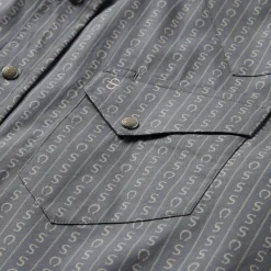 Outlet Stetson Horseshoe Stripe Print Shirt Grey