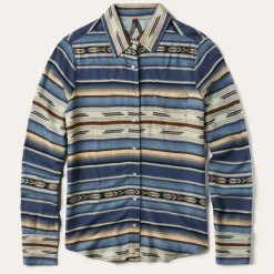 Best Stetson Indigo Serape Print Shirt Blue