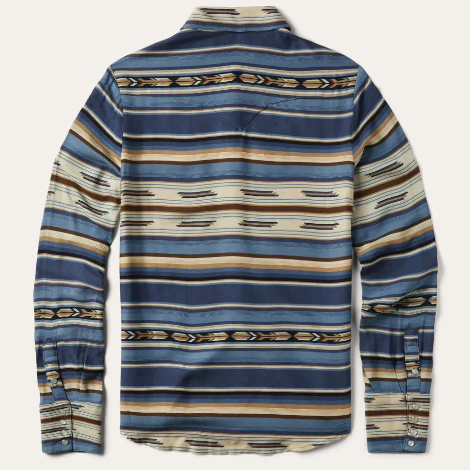 Best Stetson Indigo Serape Print Shirt Blue