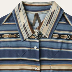 Best Stetson Indigo Serape Print Shirt Blue