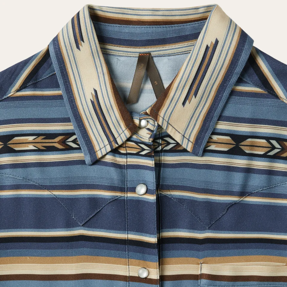 Best Stetson Indigo Serape Print Shirt Blue