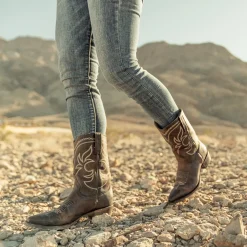 Stetson Iris Mid-Calf Embroidered Boot Brown