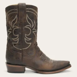 Stetson Iris Mid-Calf Embroidered Boot Brown