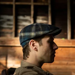 Discount Stetson Ivy Virgin Wool Cap Blue Beige Check