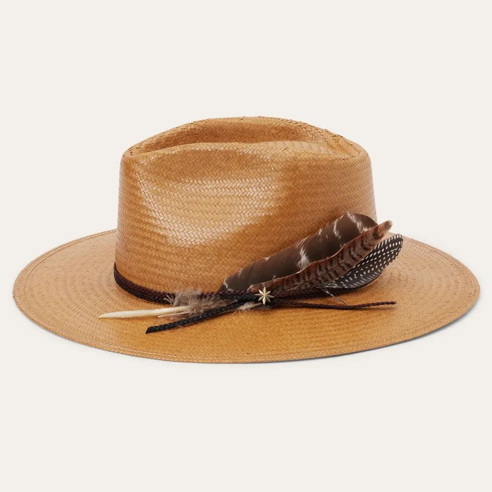 Stetson Juno Shantung Straw Fedora Sand