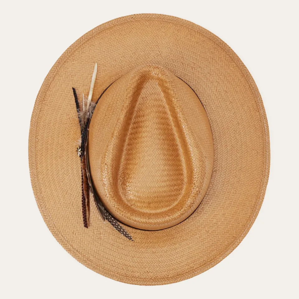 Stetson Juno Shantung Straw Fedora Sand