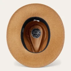 Stetson Juno Shantung Straw Fedora Sand