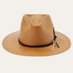 Best Stetson Juno Shantung Straw Fedora Sand