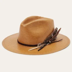 Best Stetson Juno Shantung Straw Fedora Sand