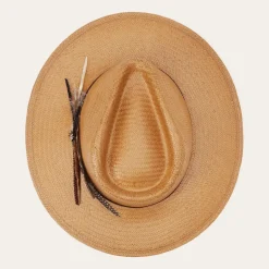 Best Stetson Juno Shantung Straw Fedora Sand