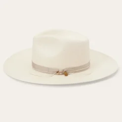 Sale Stetson JW Marshall Straw Flat Brim Hat Natural